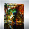 Image 2 : HQT Hand Made Art Glass Cube Paperweight