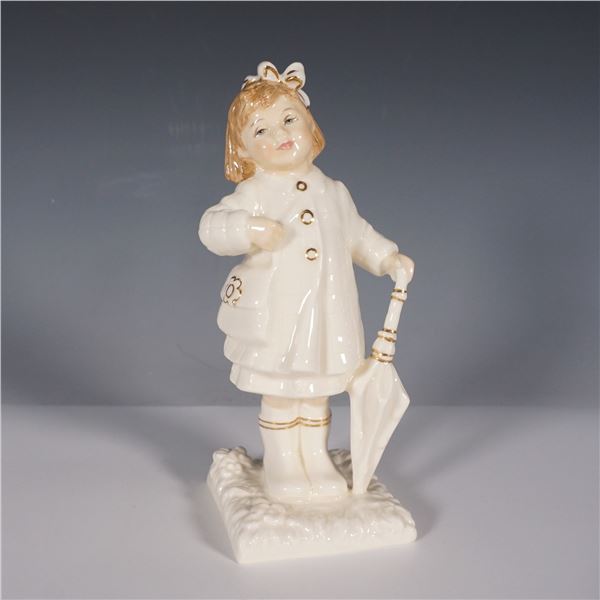 Royal Doulton Ivory and Gold Figurine, After The Rain HN4226