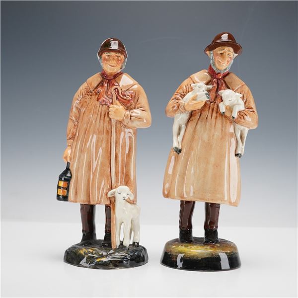 2pc Royal Doulton Figurines, The Shepherd HN1975 and Lambing Time HN1890