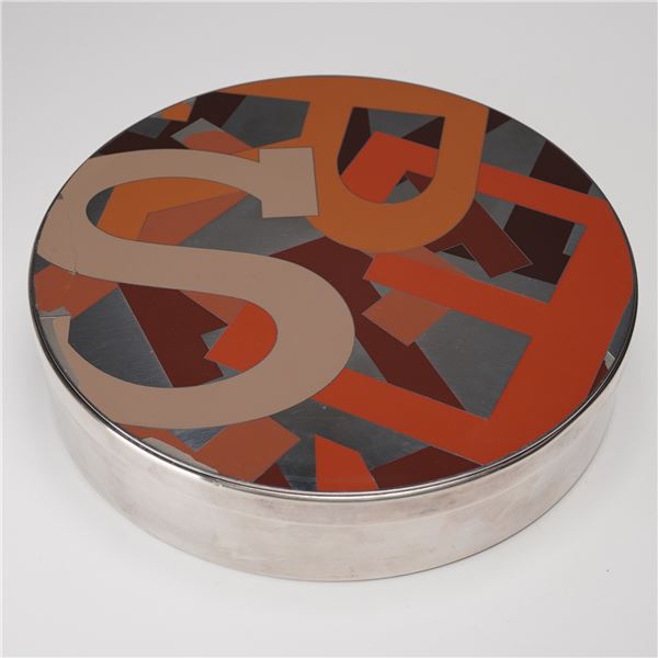 Hermes Paris Silver Metal Pele-Mele Box with Enamel Letters