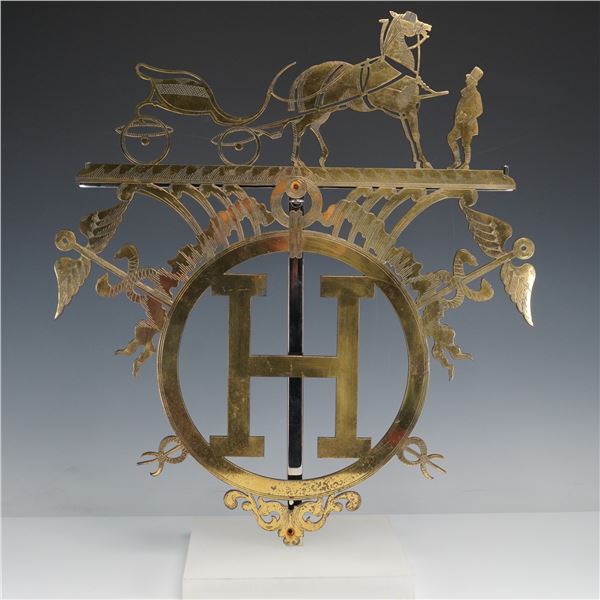 Thevenon Hermes Brass Carriage Emblem Wall Decor