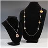 Image 1 : 2pc Necklace Grouping, Sterling Silver Drop Pendant and Long Station Chain