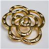 Image 4 : 3pc Gold Tone Floral Brooch and Landau Earrings Set