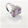 Image 6 : Platinum 22.65ct Kunzite and 0.51ctw Diamond Ring