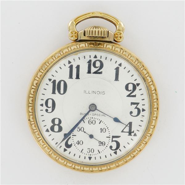 Illinois Watch Co. Bunn Special 16S 10k Rolled Gold Plate Pocket Watch