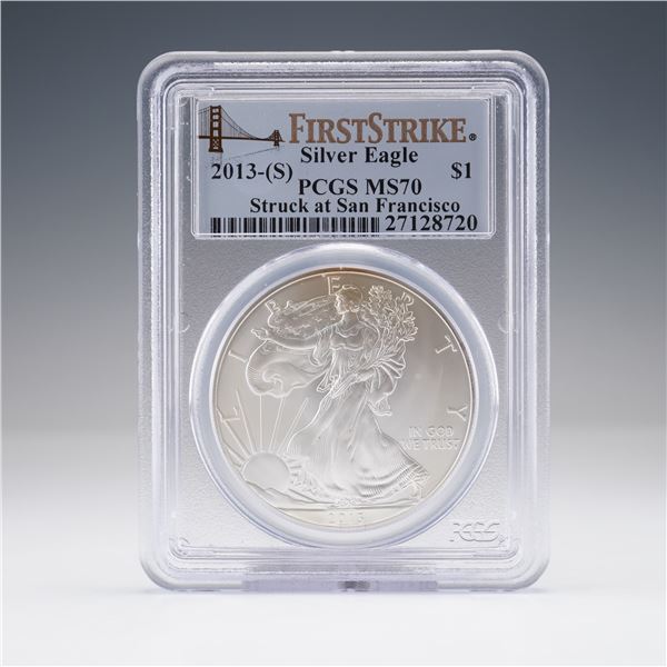 2013-(S) American Silver Eagle  $1 Coin PCGS Graded MS70