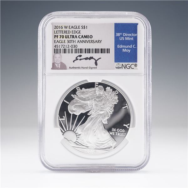 2016-W American Silver Eagle $1 Coin NGC Graded PF70 Ultra Cameo