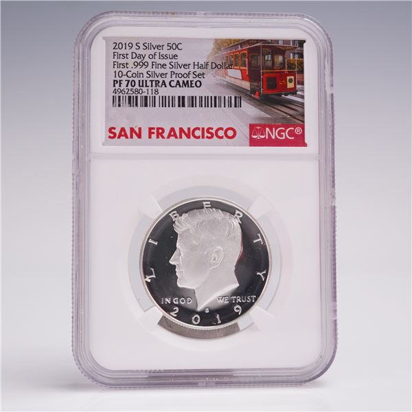 2019-S Silver Kennedy Half Dollar NGC Graded PF 70 Ultra Cameo FDOI