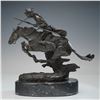 Image 1 : Frederic Remington, Small Bronze Sculpture on Marble Base, Cheyenne, Signed