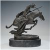 Image 2 : Frederic Remington, Small Bronze Sculpture on Marble Base, Cheyenne, Signed