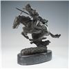 Image 5 : Frederic Remington, Small Bronze Sculpture on Marble Base, Cheyenne, Signed