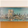 Image 1 : Mid-Century Modern Oil on Board Painting, Cityscape, Signed C. Balogh
