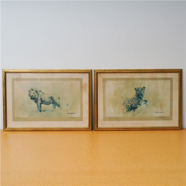 2pc David Shepherd Wildlife Lithographs on Paper, Signed & Numbered