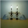 Image 2 : Pair of Richard Plumer Alabaster Floral Table Lamps