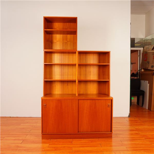 4pc Mid-Century Danish Teak Modular Wall Unit Bookcase