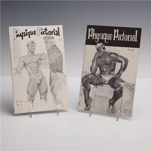 2pc Physique Pictorial Magazines, 1965 Vol.15 No.1 and 1966 Vol.15 No.2