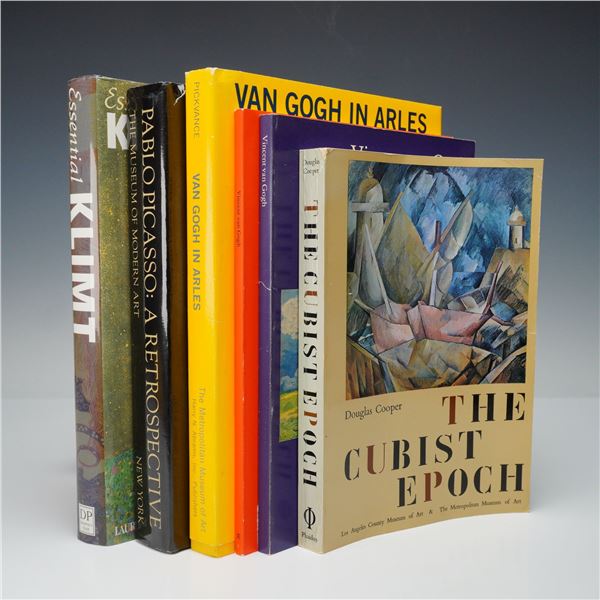 6pc Illustrated Art Books, Klimt, Picasso, and Van Gogh