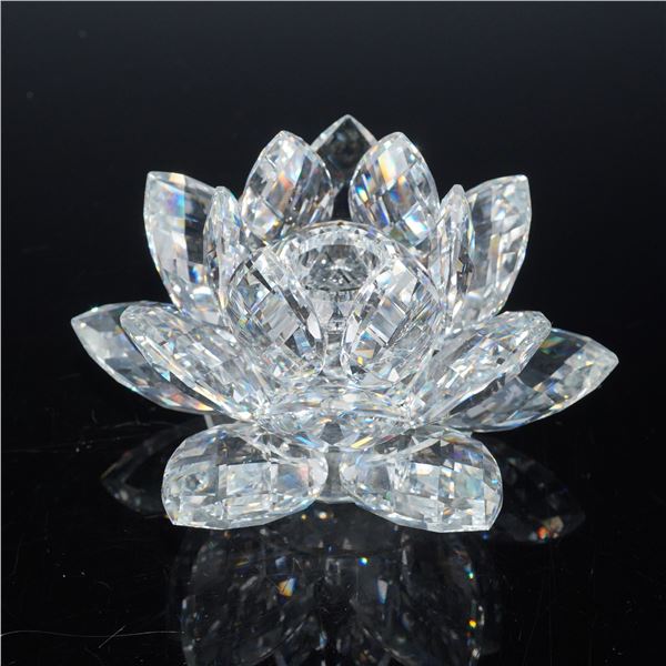 Swarovski Silver Crystal Large Waterlily Candle Holder