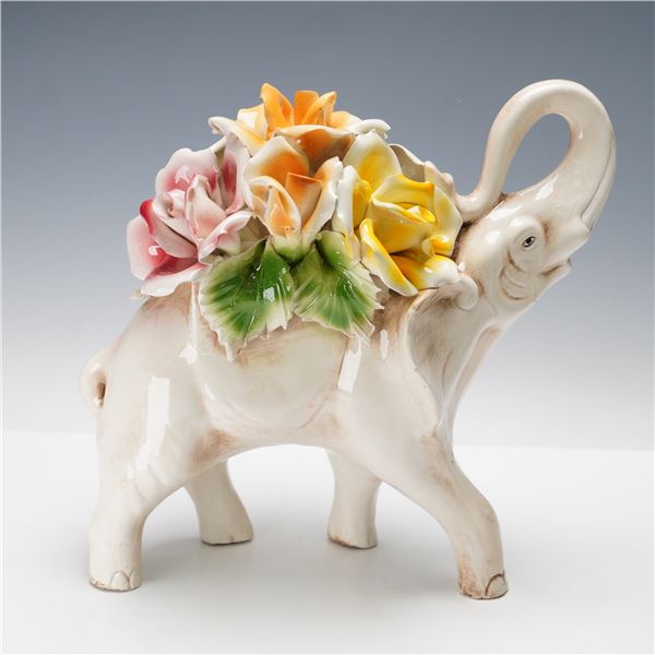 Capodimonte Floral Elephant Figurine