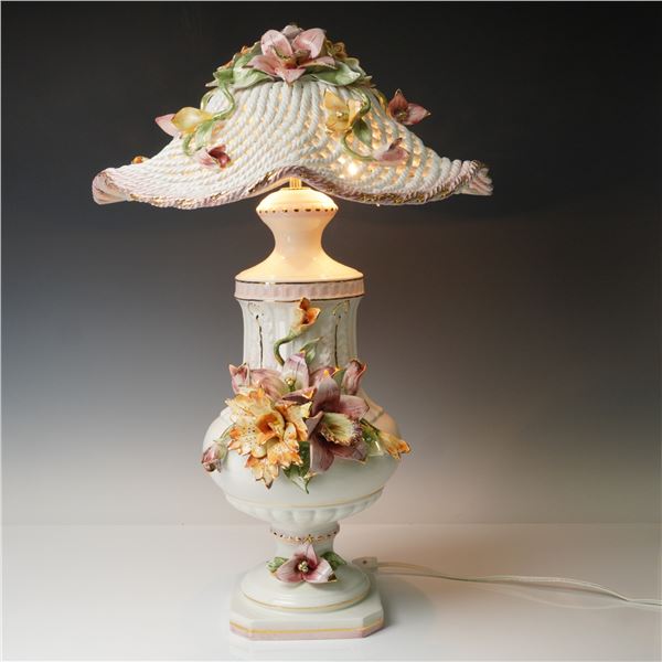 Capodimonte Porcelain Spaghetti Table Lamp with Shade