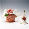 Image 1 : 2pc Capodimonte Decorative Floral Dove Bell & Figurine