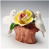 Image 2 : 2pc Capodimonte Decorative Floral Dove Bell & Figurine