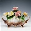 Image 2 : 2pc Nuova Capodimonte & Capodimonte Gilt Floral Centerpieces