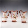 Image 1 : 3pc Capodimonte Vintage Floral Pitchers