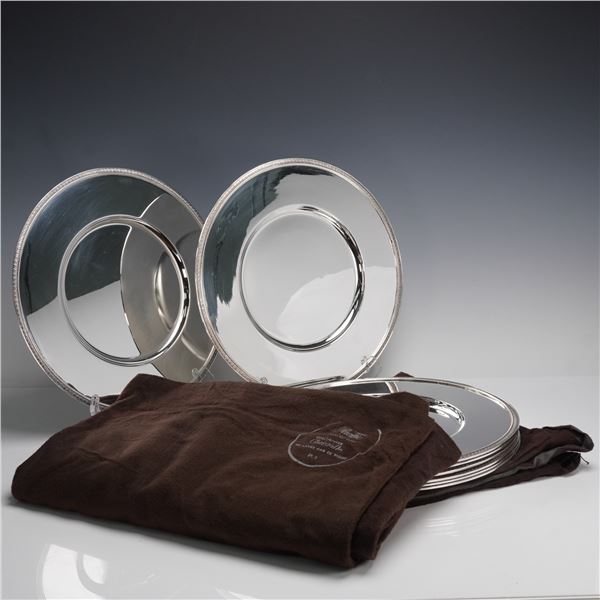 8pc Christofle Silverplated Malmaison Dinner Plates