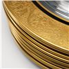 Image 2 : 10pc Etched Glass Dinner Plates with Gilt Rim Decoration