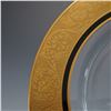 Image 3 : 10pc Etched Glass Dinner Plates with Gilt Rim Decoration
