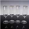 Image 1 : 4pc Martha Stewart Champagne Glass Set with Gold Rim