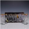 Image 6 : 6pc Valencia Champagne Flutes, Hand Decorated with 24kt Gold