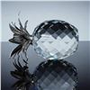 Image 3 : Swarovski Crystal Large Pineapple with Hammered Rhodium Leaves Figurine