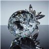 Image 4 : Swarovski Crystal Large Pineapple with Hammered Rhodium Leaves Figurine