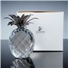 Image 6 : Swarovski Crystal Large Pineapple with Hammered Rhodium Leaves Figurine