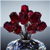 Image 2 : Swarovski Crystal SCS 15th Anniversary Figurine, 2002 Vase of Red Roses