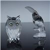 Image 1 : 2pc Swarovski Crystal Bird Figurines, Large Owl & Toucan