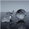 Image 3 : 2pc Swarovski Crystal Bird Figurines, Large Owl & Toucan