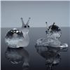 Image 1 : 2pc Swarovski Crystal Figurines, Snail On a Vine Leaf & Snail