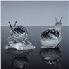 Image 2 : 2pc Swarovski Crystal Figurines, Snail On a Vine Leaf & Snail
