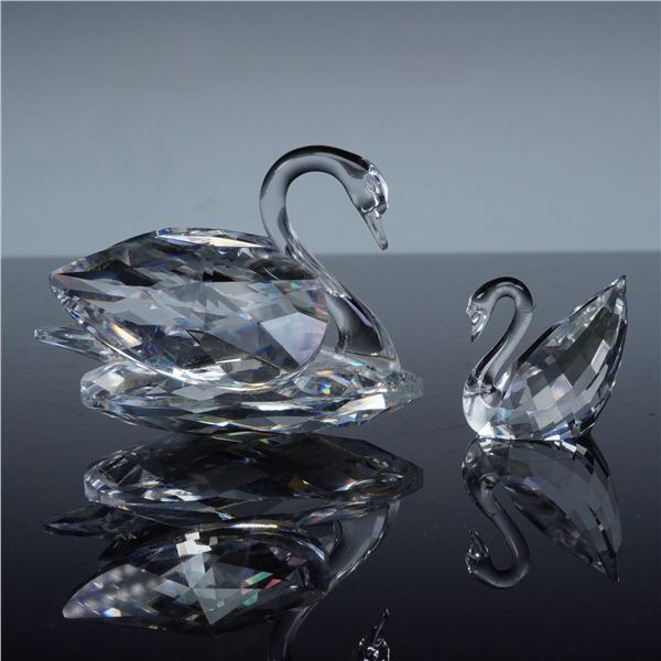 2pc Swarovski Crystal Swan Figurines