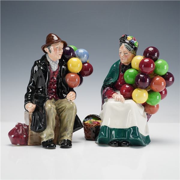 2pc Royal Doulton Figurines, The Balloon Sellers HN1954 and HN1315