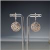 Image 2 : Pair of 14K Two-Tone Gold 0.52ctw Diamond Floral Dangle Earrings