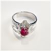 Image 1 : 14K White Gold 1.75ct Ruby and 1.00ctw Diamond Ring