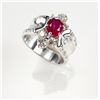 Image 3 : 14K White Gold 1.75ct Ruby and 1.00ctw Diamond Ring