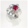 Image 4 : 14K White Gold 1.75ct Ruby and 1.00ctw Diamond Ring