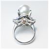Image 1 : Platinum White South Sea Pearl and 1.80ctw Diamond Ring