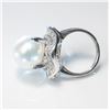 Image 3 : Platinum White South Sea Pearl and 1.80ctw Diamond Ring