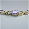 Image 3 : 14K Yellow Gold 3.15ctw Tanzanite and 0.17ctw Diamond Bracelet